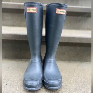 HUNTER EU 37 / US 5B/6G / UK 4 Classic Original Big Kids Tall Rain Boots Black